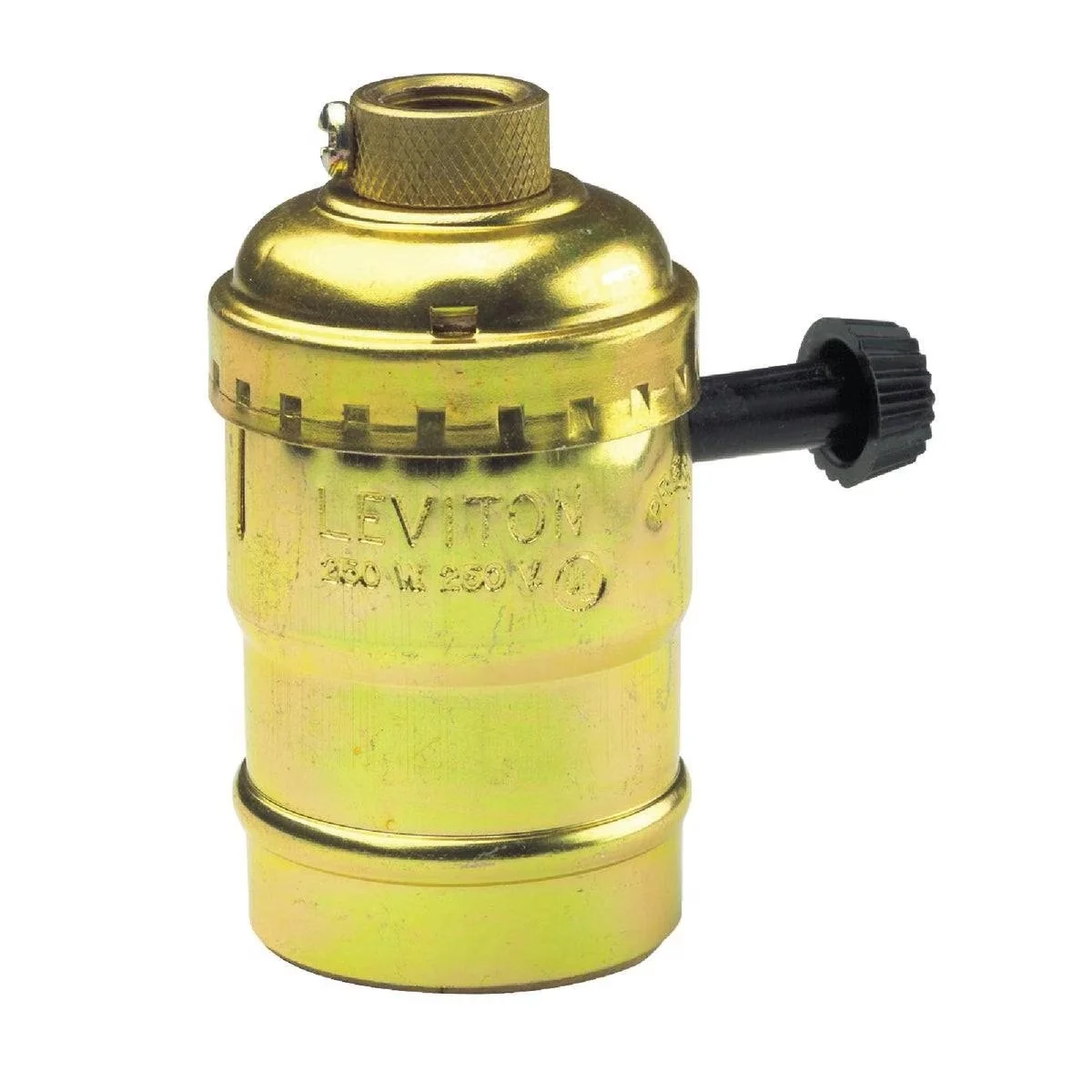 Turn-Knob Medium Base Brass Lamp Socket
