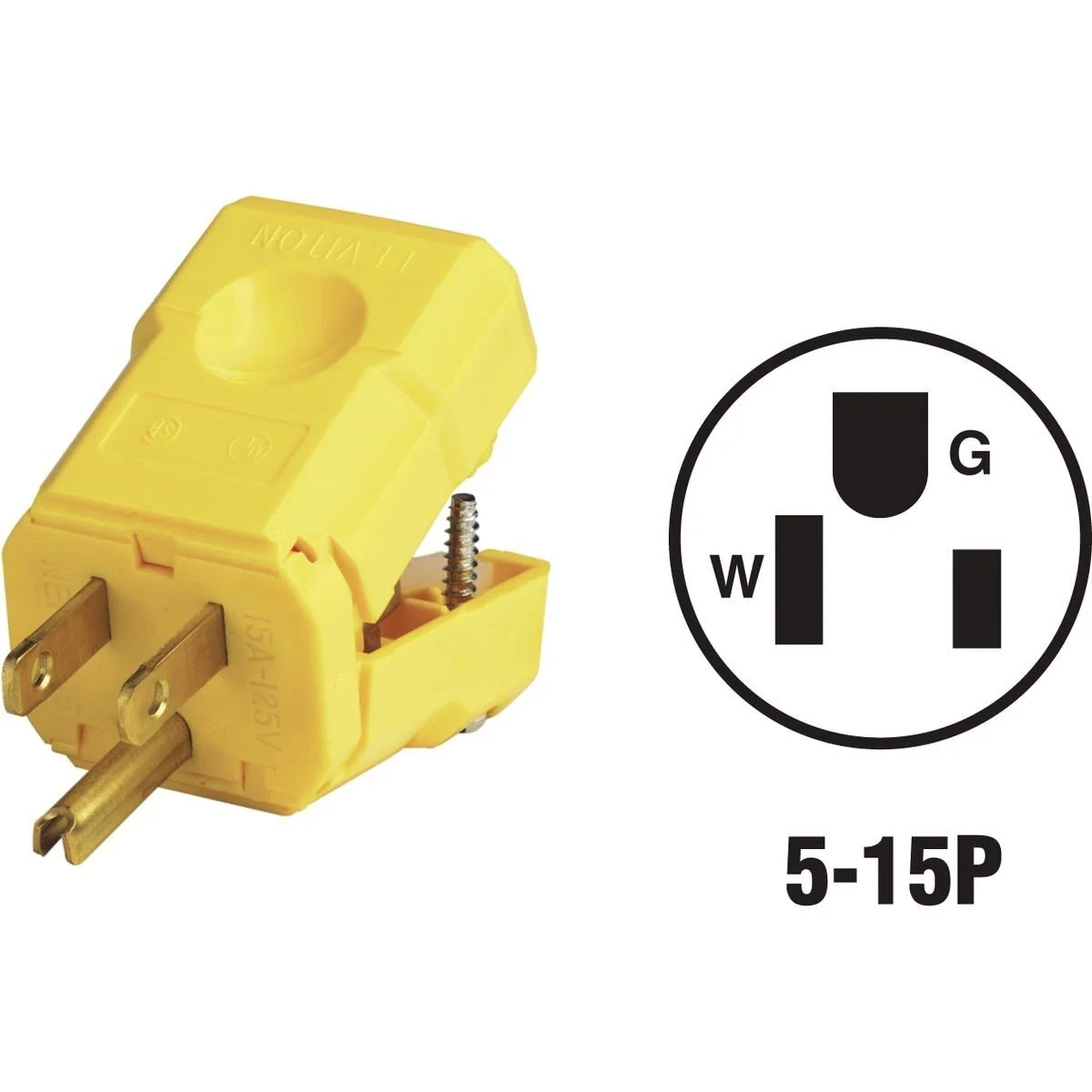 15A 125V 3-Wire 2-Pole Python Cord Plug