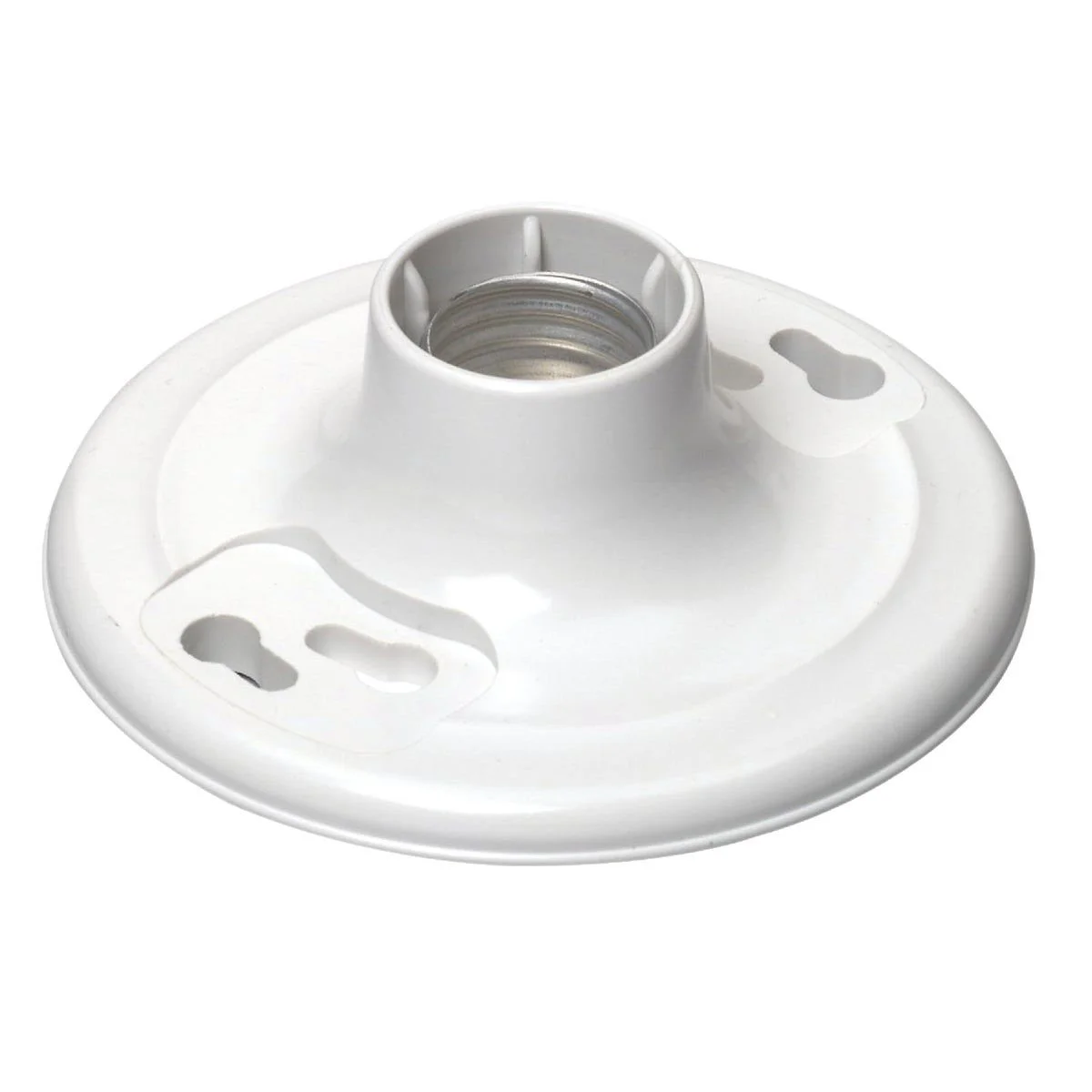 White Plastic Incandescent Lampholder with 2 Terminal Screws