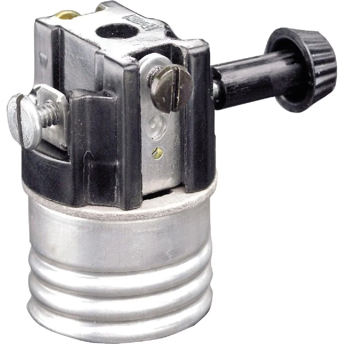 Turn-Knob Medium Base Steel Interior Lamp Socket