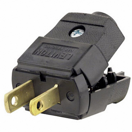 LEVITON 101-EP Straight Blade Plug, 1-15P, 15 A, 125VAC, 2 Poles, Black | CR9HJD 792RX3