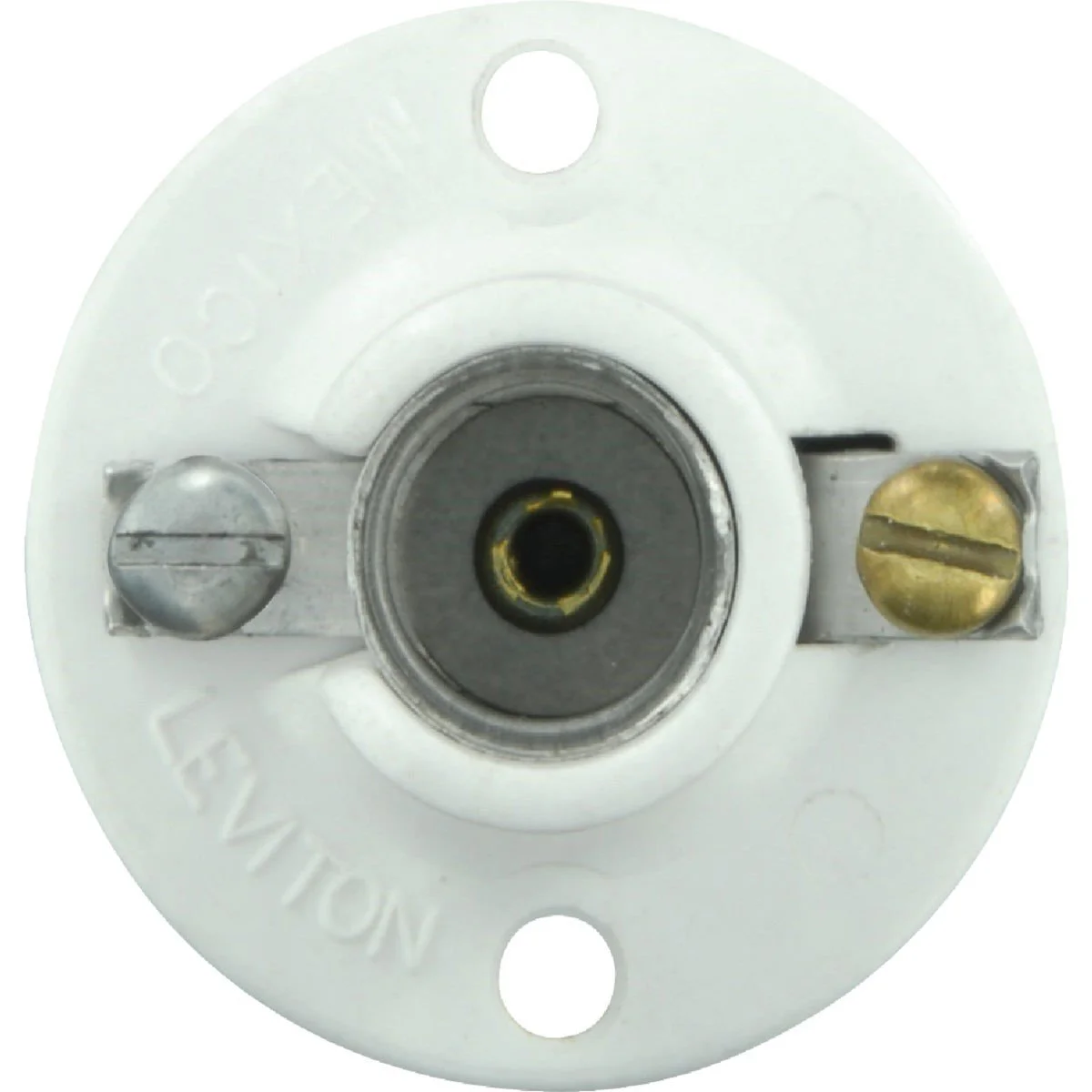 Ivory Phenolic Incandescent Cleat-Type Flush Mount Candelabra Lampholder