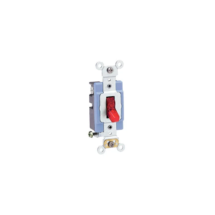 Extra Heavy Duty Toggle Switch, 120 VAC, 15 A, 1/2 HP, Red