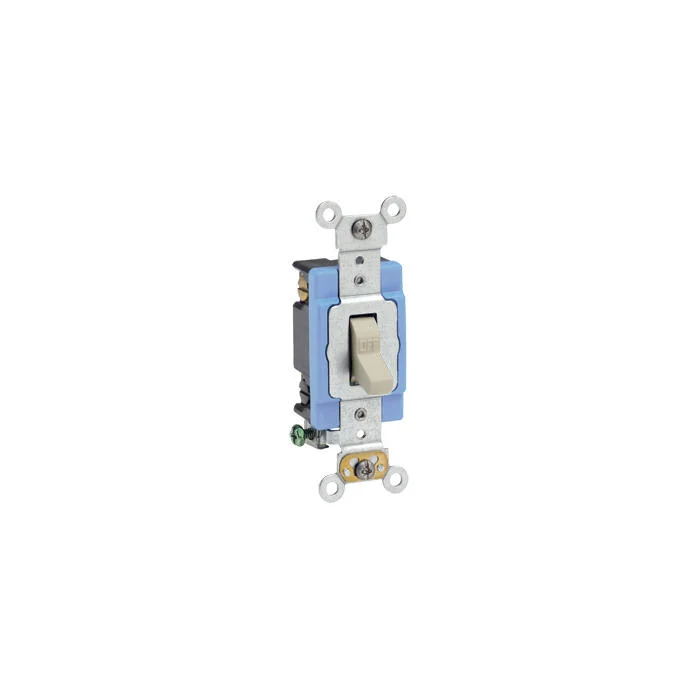 Self-Grounding Toggle Switch, 120/277 VAC, 15 A, 1/2, 2 HP Power Rating, DP Contact