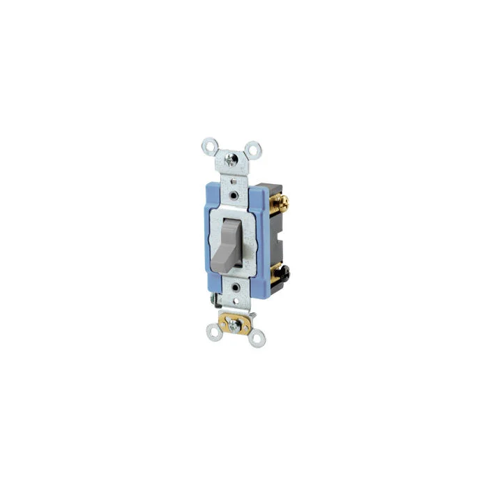 Self-Grounding AC Quiet Toggle Switch, 120/277 VAC, 15 A, 1/2, 2 HP Power Rating, 3 Way