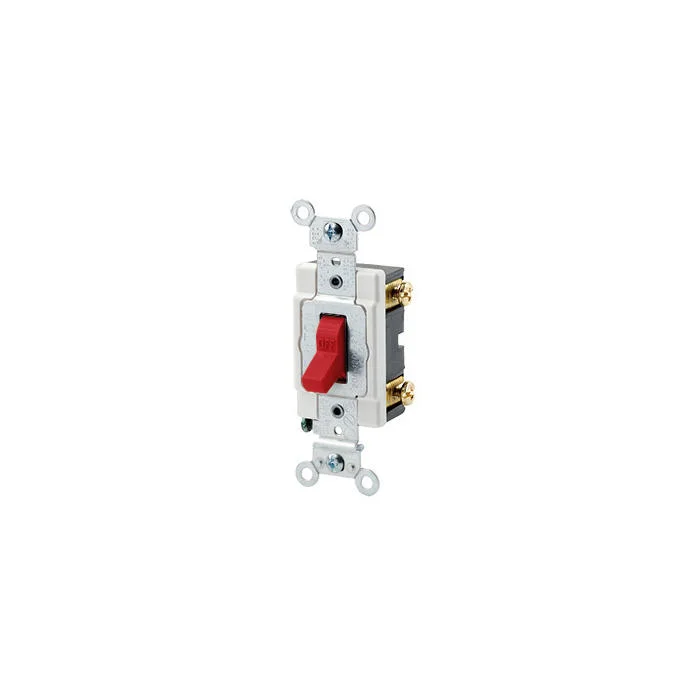 Extra Heavy Duty Toggle Switch, 120/277 VAC, 20 A, 1/2 HP, Red, Toggle