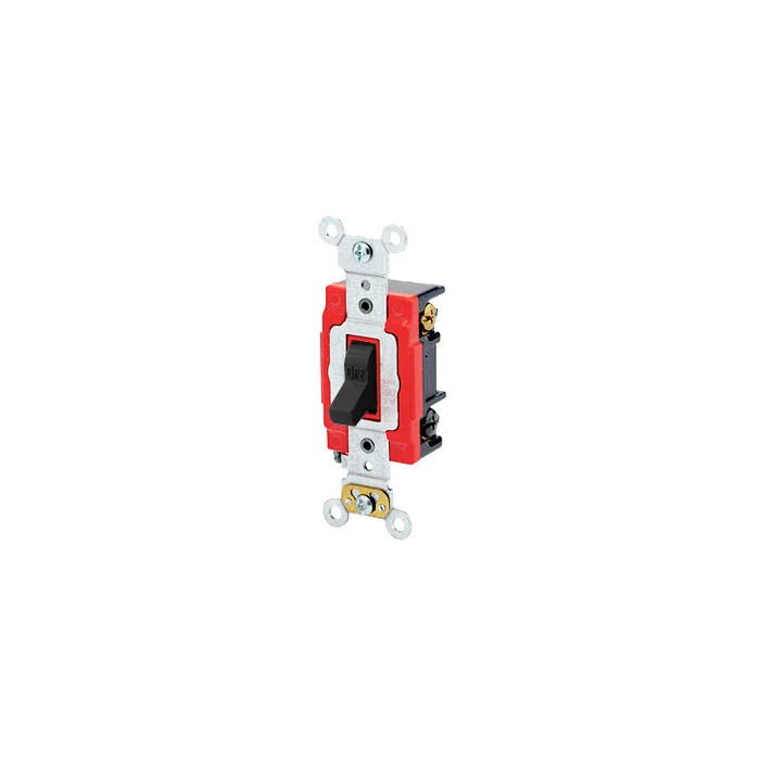 Extra Heavy Duty Toggle Switch, 3-Way, 120/277 VAC, 20 A, 1/2 HP, Black