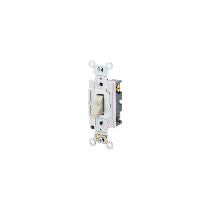 Extra Heavy Duty Toggle Switch, 4 Way, 120/277 VAC, 20 A, 1/2 HP, Ivory