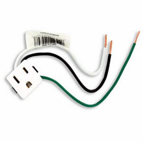 LEVITON 1374-1W Receptacle, Single, 5-15R, 125V AC, 15 A, 2 Poles, White, Screw Terminals, Std Protection | CR9HYX 792RY6