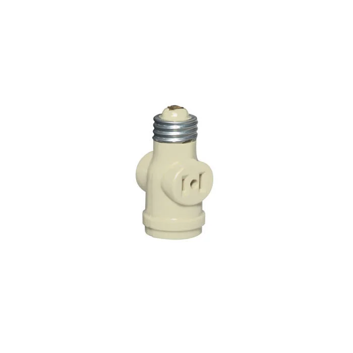 Outlet Adapter, 660 W, 125 VAC, 15 A, Medium