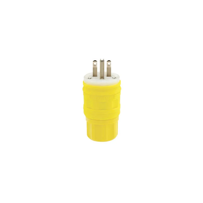 LEVITON 14W49 Straight Blade Plug, 6-15P, 15 A, 250VAC, Yellow, 2 Poles, Screw Terminals, IP69K | CR9HKG 792RZ5