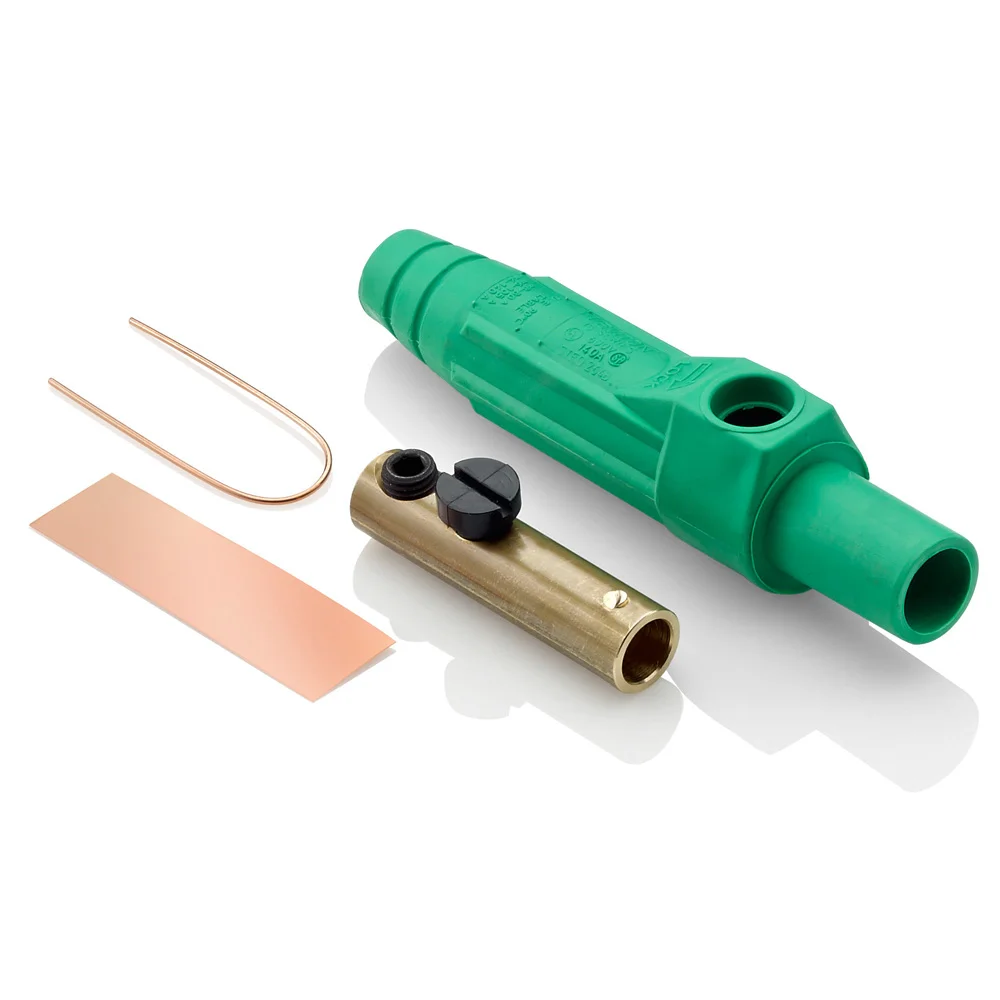 Cam Type Detachable Female Plug, 600 VAC/VDC, 150 A, 8 to 2 AWG Wire, 1-Set Screw, NEMA 3R, Green