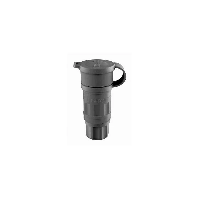 Cable Mount Grounding Watertight Straight Blade Connector, 1 Phase, 125 VAC, 15 A, 2 Poles, 3 Wires, Black