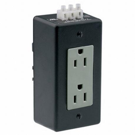 LEVITON 16252-DIN Din Rail Receptacle, Decorator Duplex, 5-15R, 125VAC, 15 A, 2 Poles, Gray | CR9GYU 792T01