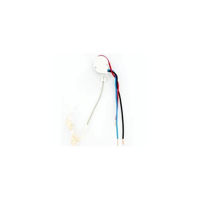 Pull Chain Switch, 3 A, 125/250 VAC, Metal, 3-Speed