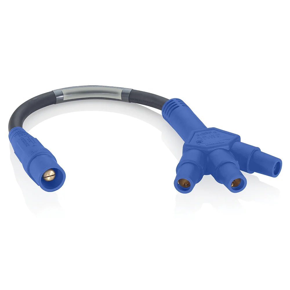 Cam Type Soft Taper Nose Adapter, 600 VAC/VDC, 400 A, 4/0 AWG Wire, Male x Female x Female x Female Connection