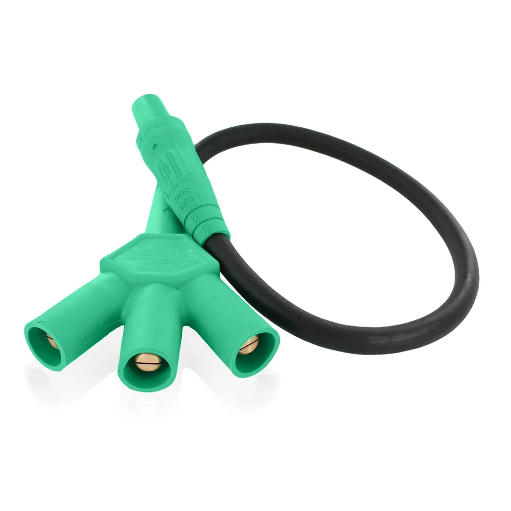 Cam Type Reverse Soft Taper Nose Adapter, 600 VAC/VDC, 400 A, 4/0 AWG Wire, Female x Male x Male x Male Connection