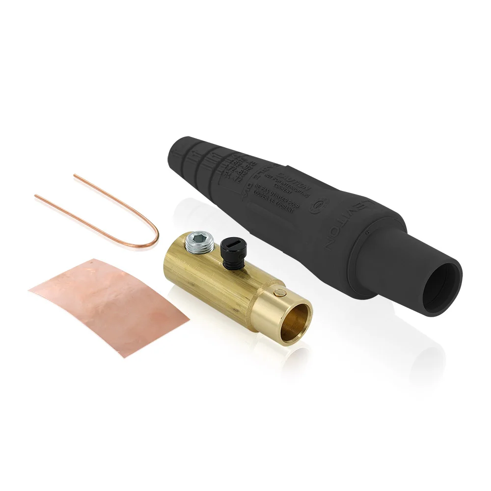 Cam Type Detachable Female Plug, 600 VAC/VDC, 400 A, 2 to 4/0 AWG Wire, 1-Set Screw, NEMA 3R, Black