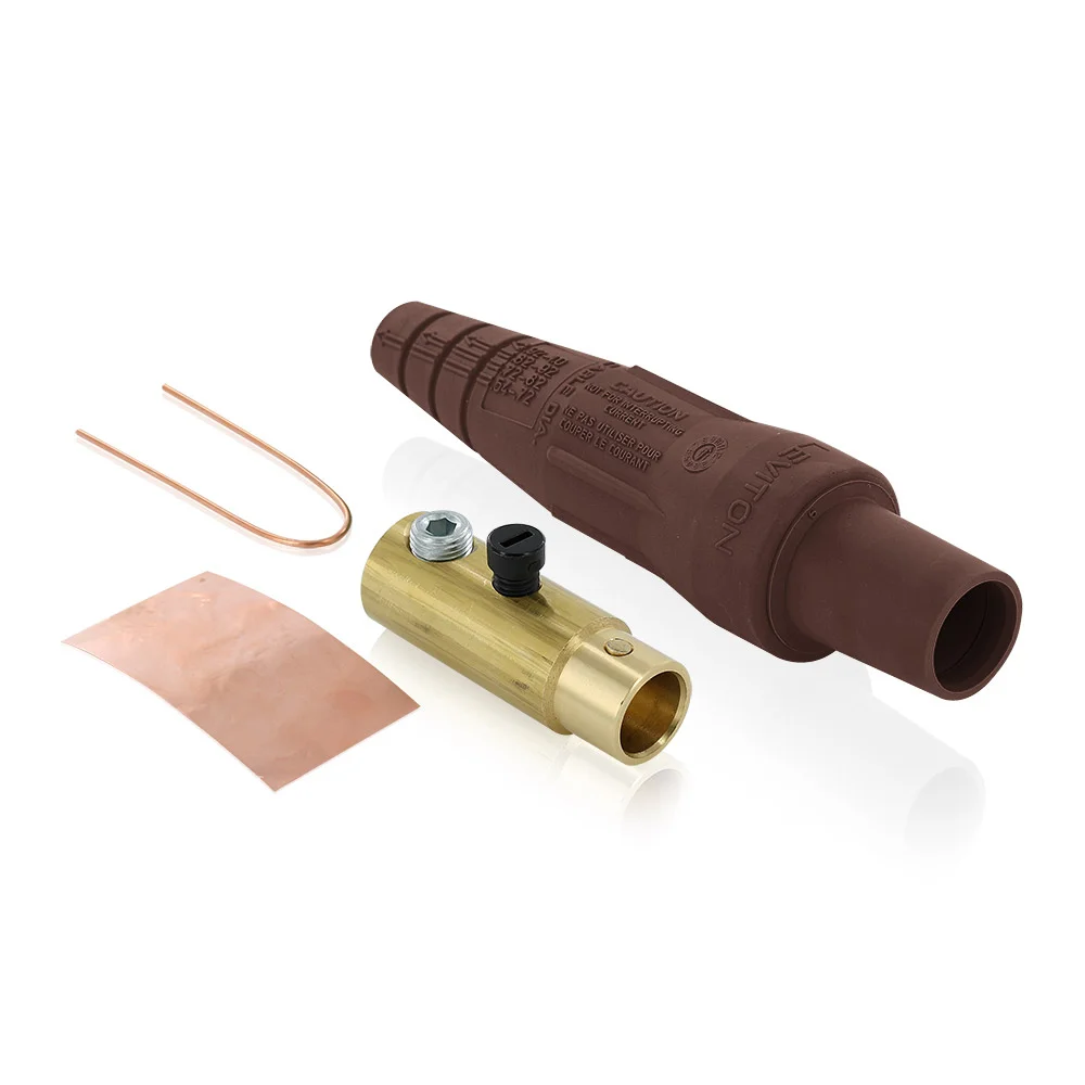Cam Type Taper Nose While-in-Use Detachable Female Plug, 600 VAC, 400 A, 2/0 to 4/0 AWG Wire, NEMA 3R, Brown, 1 Pole