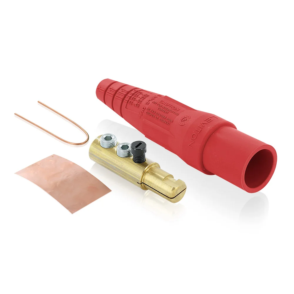 Cam-Type Detachable Taper Nose Single Pole Plug, 600 VAC/VDC, 190 A, 6 to 2 AWG Wire, Male/Double Set Screw Connection
