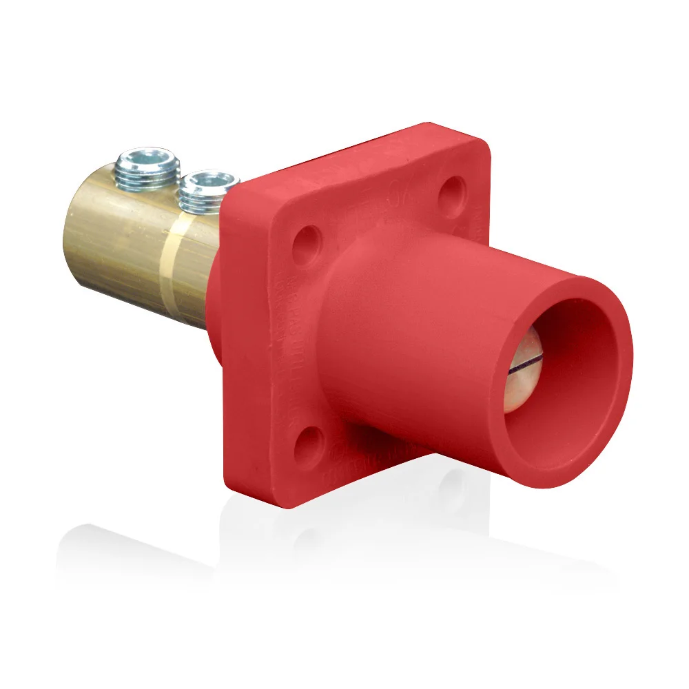 Male Single Pole Receptacle, 600 VAC/VDC, 400 A, 1/0 to 4/0 AWG Wire, Double Set Screw, 90 Deg