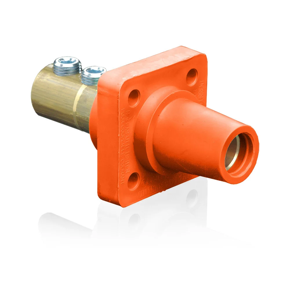 Cam Type Female Taper Nose Single Pole Receptacle, 600 VAC, 400 A, 1/0 to 4/0 AWG Wire, NEMA 3R, 90 Deg