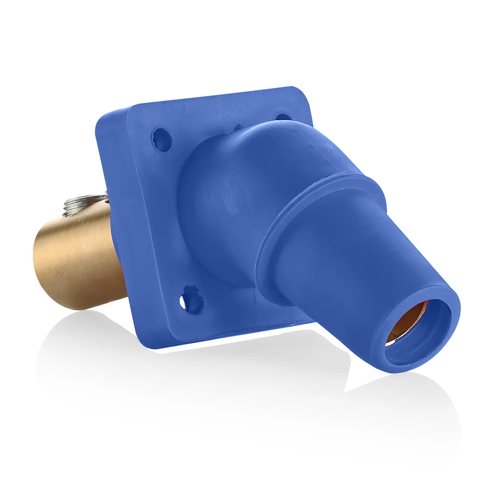 Cam Type Female Taper Nose Single Pole Receptacle, 45 Deg, 600 VAC/VDC, 400 A, 1 to 4/0 AWG Wire