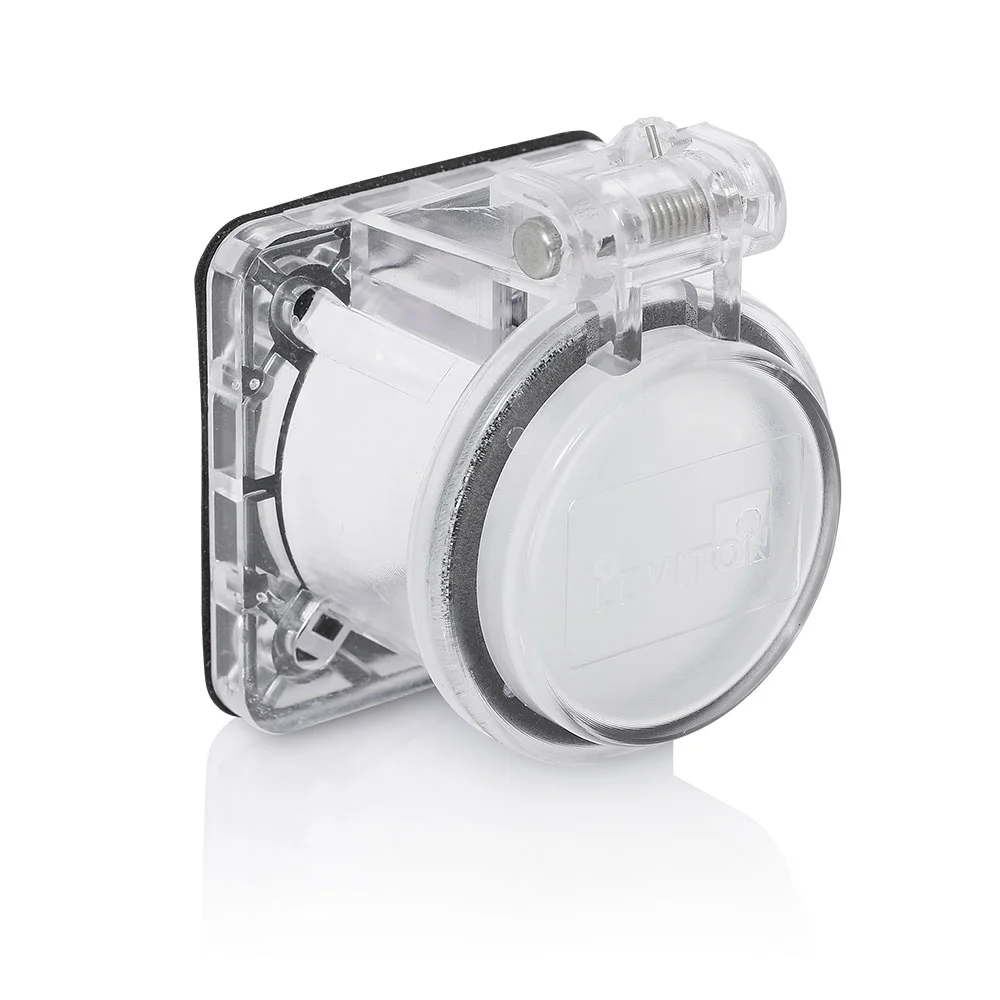 Cam Type Panel Receptacle Enclosure With Automatic Closing Lid, Thermoplastic, Clear