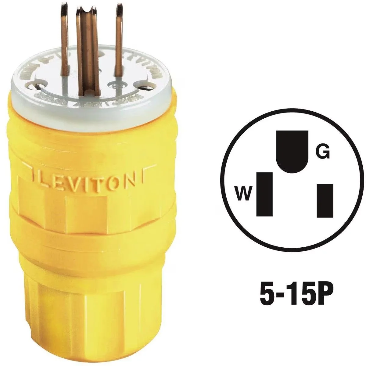 15A 125V 3-Wire 2-Pole Wetguard Cord Plug