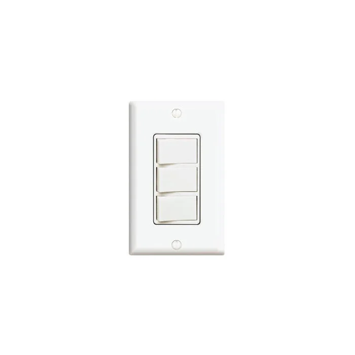Combination Switch, 15 A, 120 VAC, 1 Pole, Thermoplastic, White