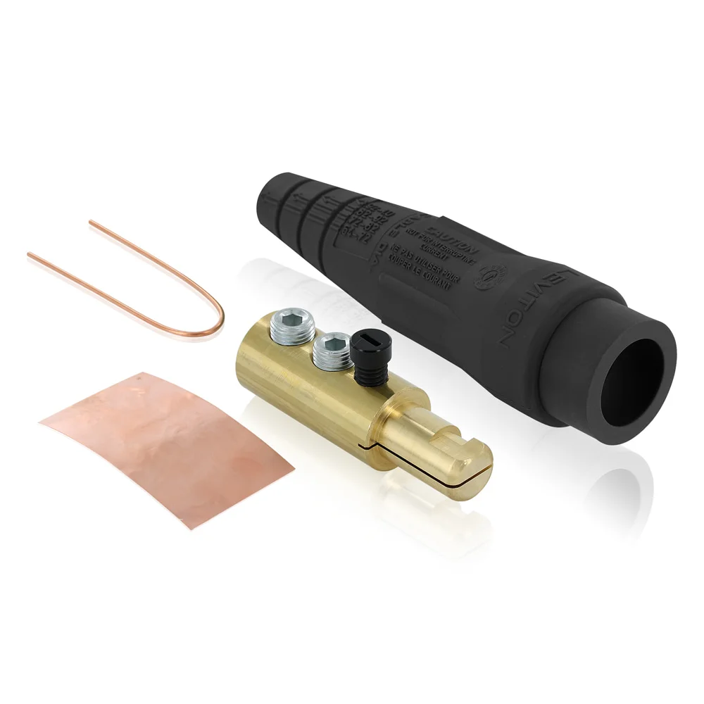 Ball Nose Cam Type Detachable Plug, 600 VAC/VDC, 400 A, 1/0 to 4/0 AWG Wire, Male Connection, NEMA 3R, Black