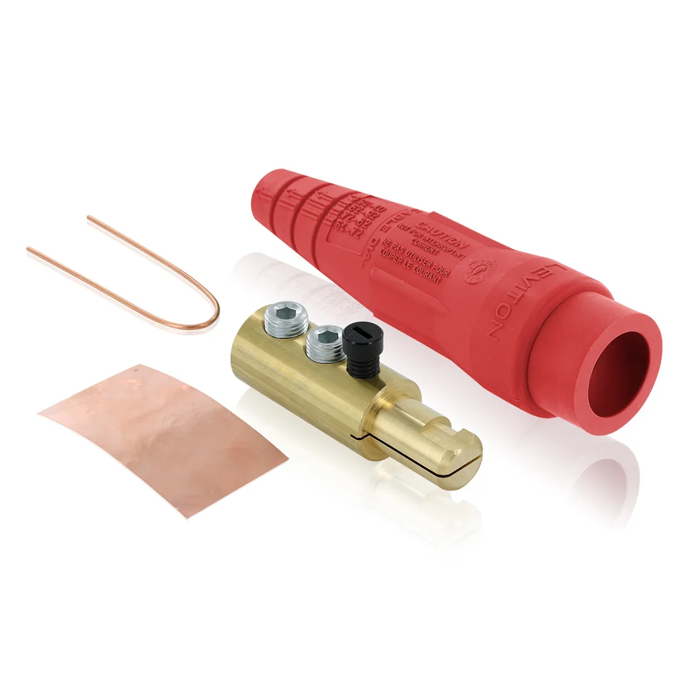 Ball Nose Cam Type Detachable Plug, 600 VAC/VDC, 400 A, 1/0 to 4/0 AWG Wire, Male Connection, NEMA 3R, Red