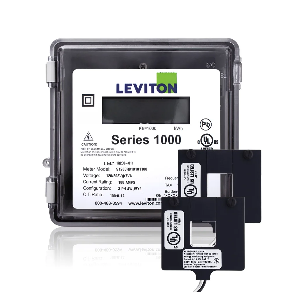 Surface Mount Split Meter Kit, 1-Phase, 120/240 VAC, 400 A, LCD Display, Isolated Pulse Output Communication, 3 Wire