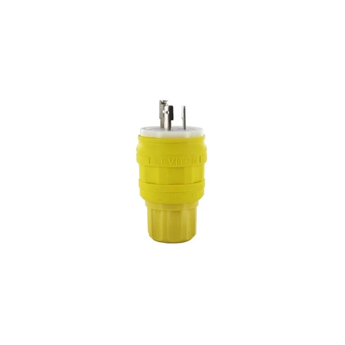 LEVITON 22W07 WatertigHeight Locking Plug, L24-20P, 20 A, 347VAC, Yellow, 2 Poles | CR9HKY 792T38