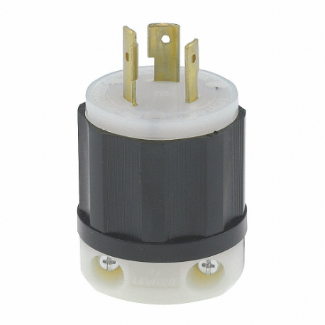 LEVITON 2341 Locking Plug, L8-20P, 480V AC, 20 A, 2 Poles, Black/White, Screw Terminals, L8-20 | CR9HDQ 792T48