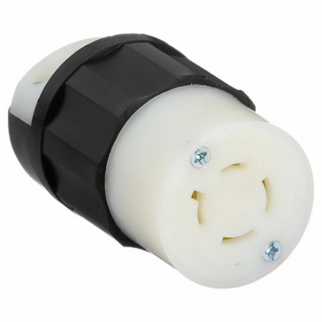 LEVITON 2423 Locking Connector, L15-20R, 20 A, 250V AC, 3 Poles, Black, Screw Terminals | CR9HBX 792T55
