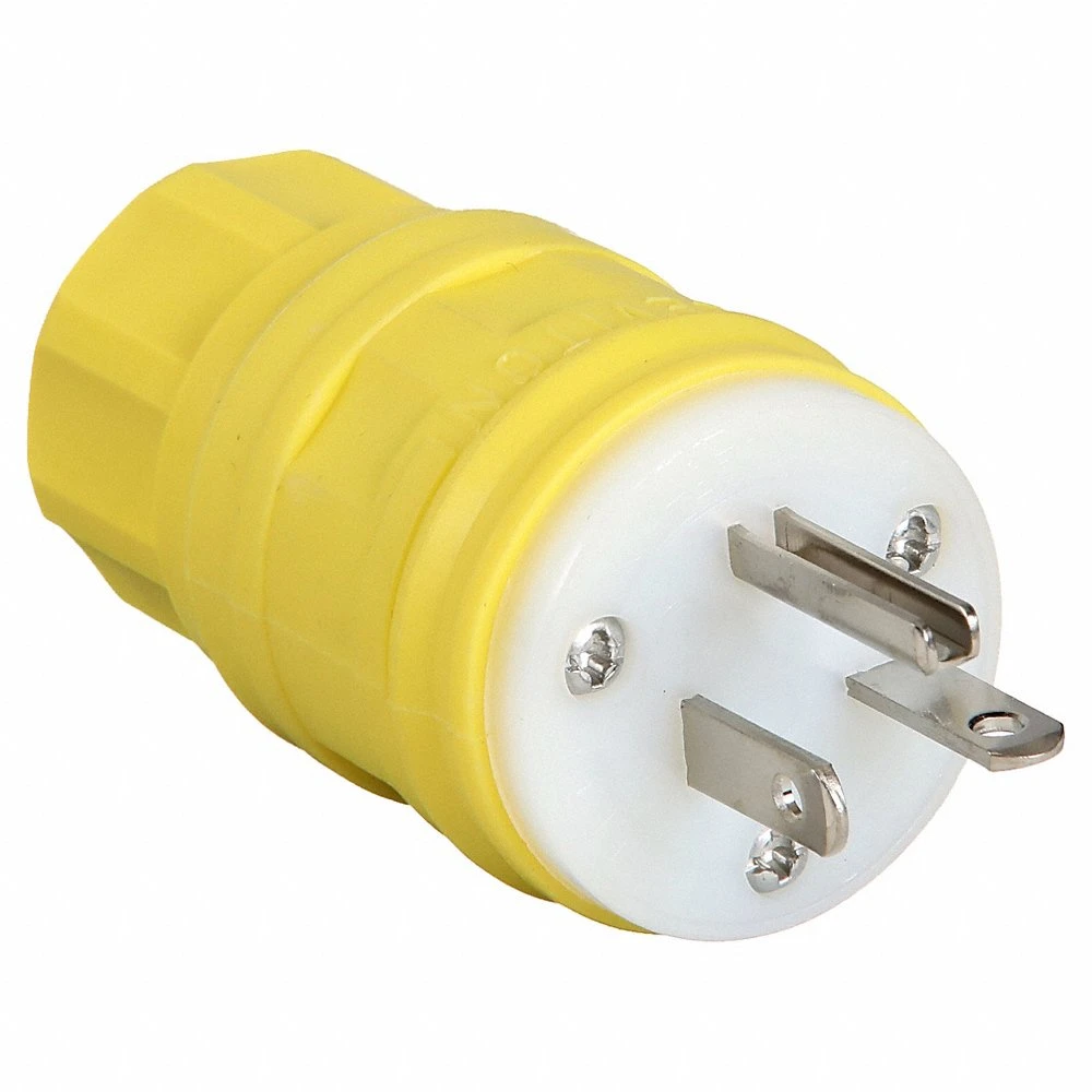 LEVITON 24W47 Locking Plug, L5-15P, 15 A, 125V AC, Yellow, 2 Poles | CR9HDL 792T62