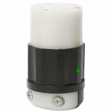 LEVITON 2613-PLC Locking Connector, L5-30R, 30 A, 125V AC, 2 Poles, Black/White, Screw Terminals, L5-30 | CR9HCB 792T77