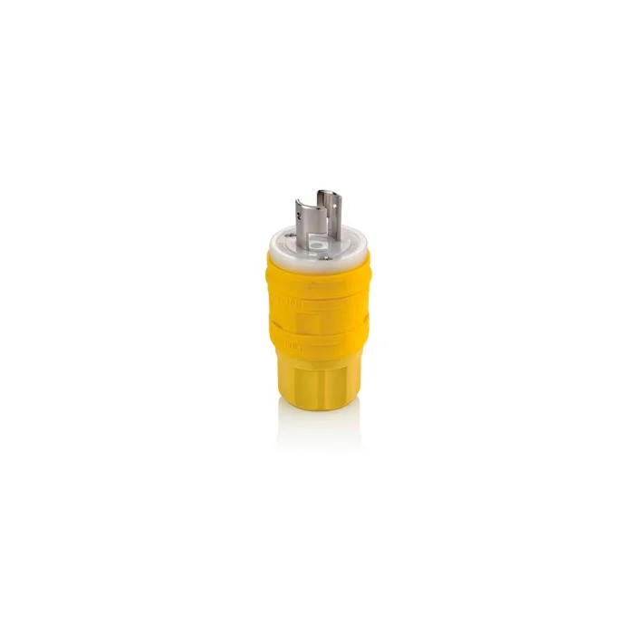 LEVITON 26W07 WatertigHeight Locking Plug, L2-20P, 20 A, 250VAC, Yellow, 2 Poles | CR9HKV 792T83