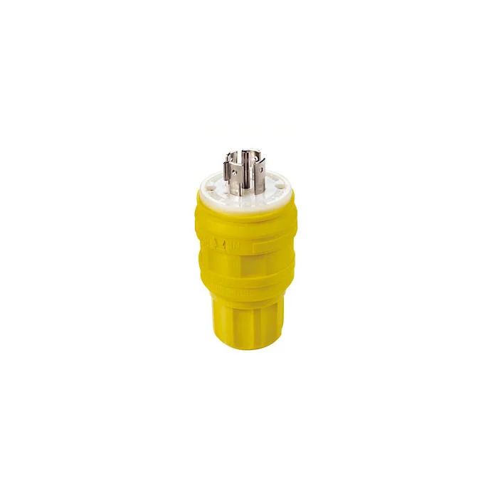 LEVITON 26W82 WatertigHeight Locking Plug, L22-20P, 20 A, 277/480VAC, Yellow, 4 Poles, Screw Terminals | CR9HKW 792T95