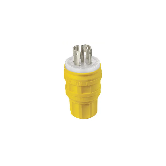 LEVITON 28W81 WatertigHeight Locking Plug, L21-30P, 30 A, 120/208VAC, Yellow, 4 Poles, Screw Terminals | CR9HKU 792TE7