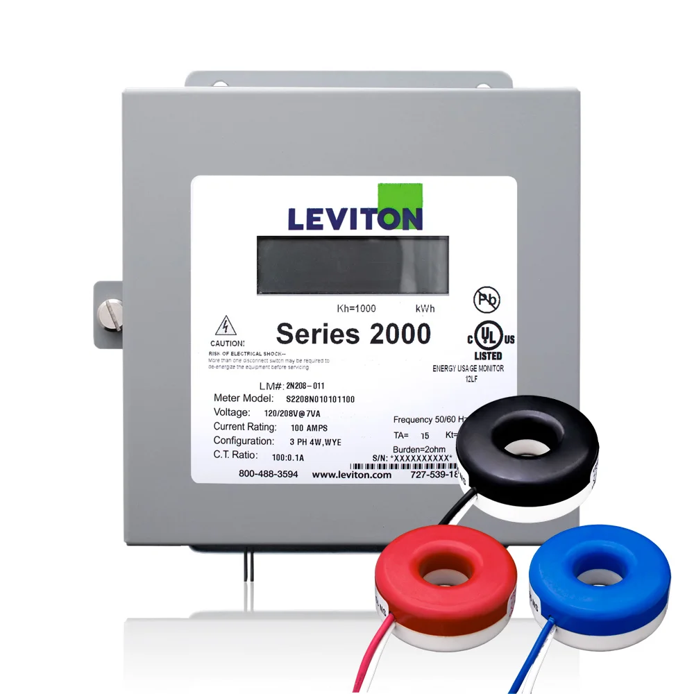 Meter, 277/480 VAC, 100 A, NEMA 1 Enclosure, Steel