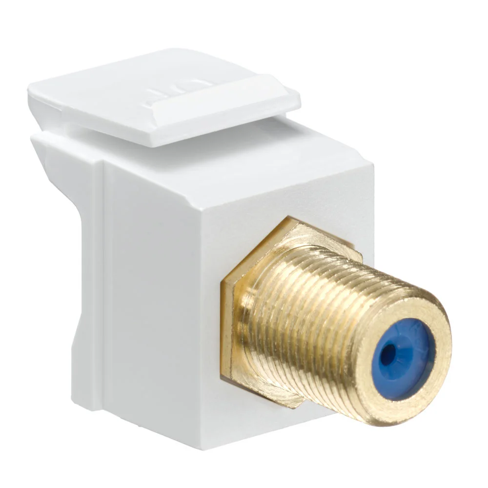 F-Connector, Gold Plated, White Housing