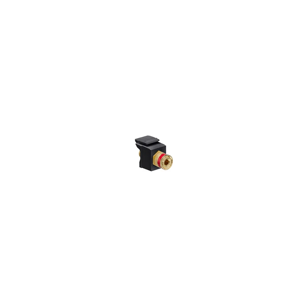 Feed Through Fire Retardant Snap-In Binding Post Connector With Red Stripe, Screw Termination, Plastic