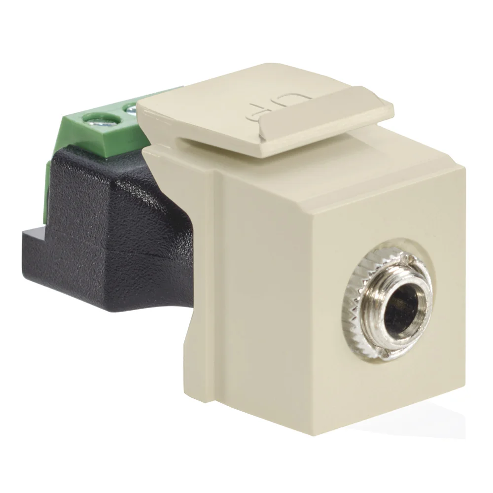 Fire Retardant Stereo Connector, Snap-In/Female to Screw Connector