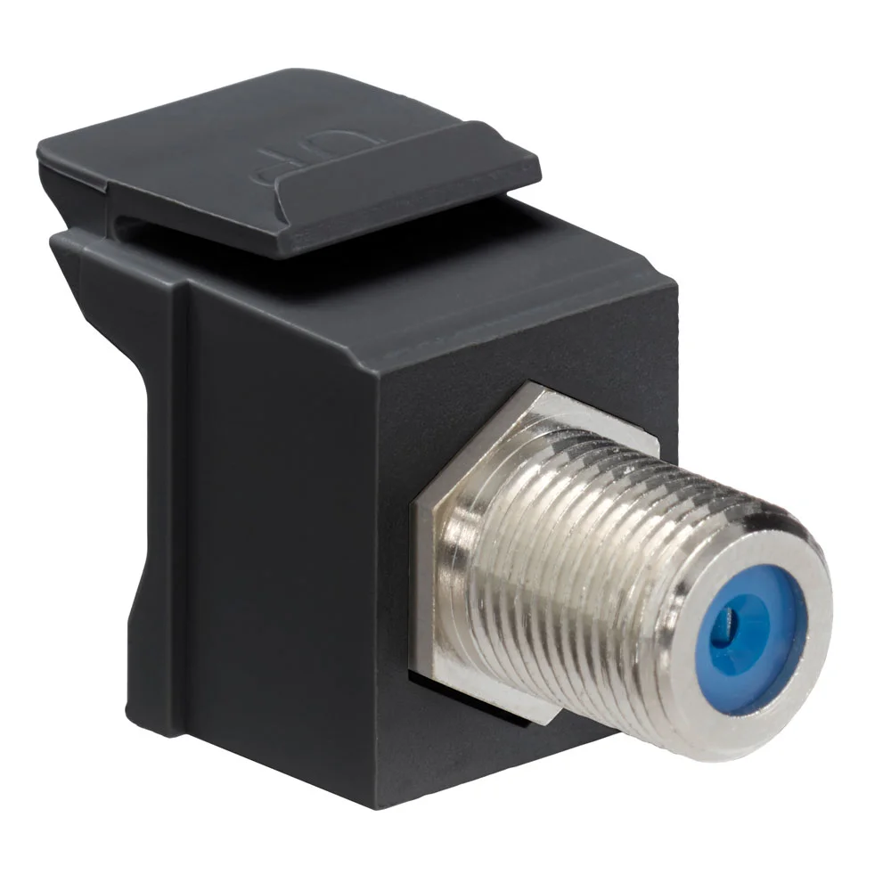 Type F Feed-Through Adapter, Female End A, Female End B, Black