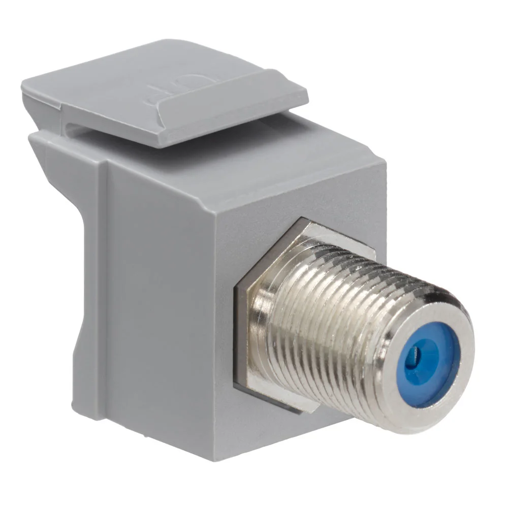 Type F Feed-Through Adapter, Female End A, Female End B, Gray