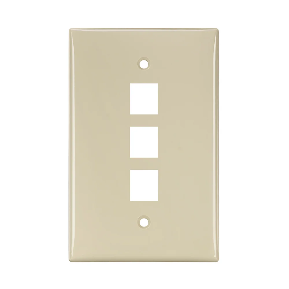 Midway Size Wallplate, 1 Gang, 3.13 in W, Flush Mount, Nylon