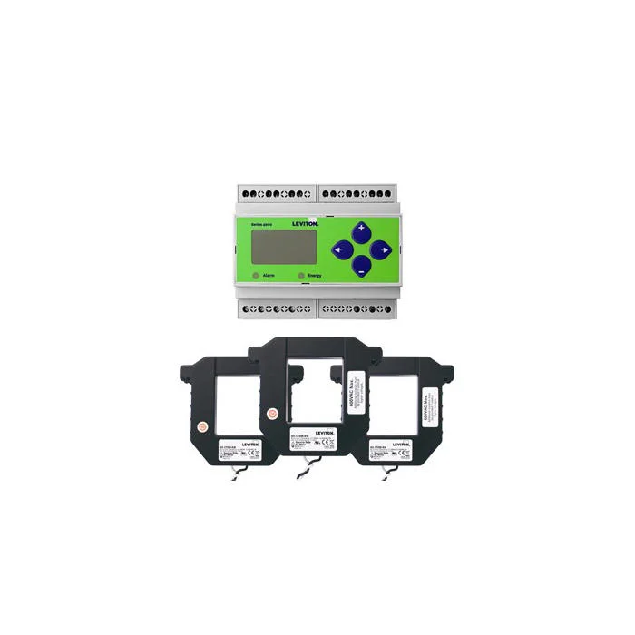 DIN Rail Mount Meter Kit, 90 to 600 VAC, 800 A, Isolated Pulse Output/Modbus RTU Communication, 3-Phase, 3/4-Wire