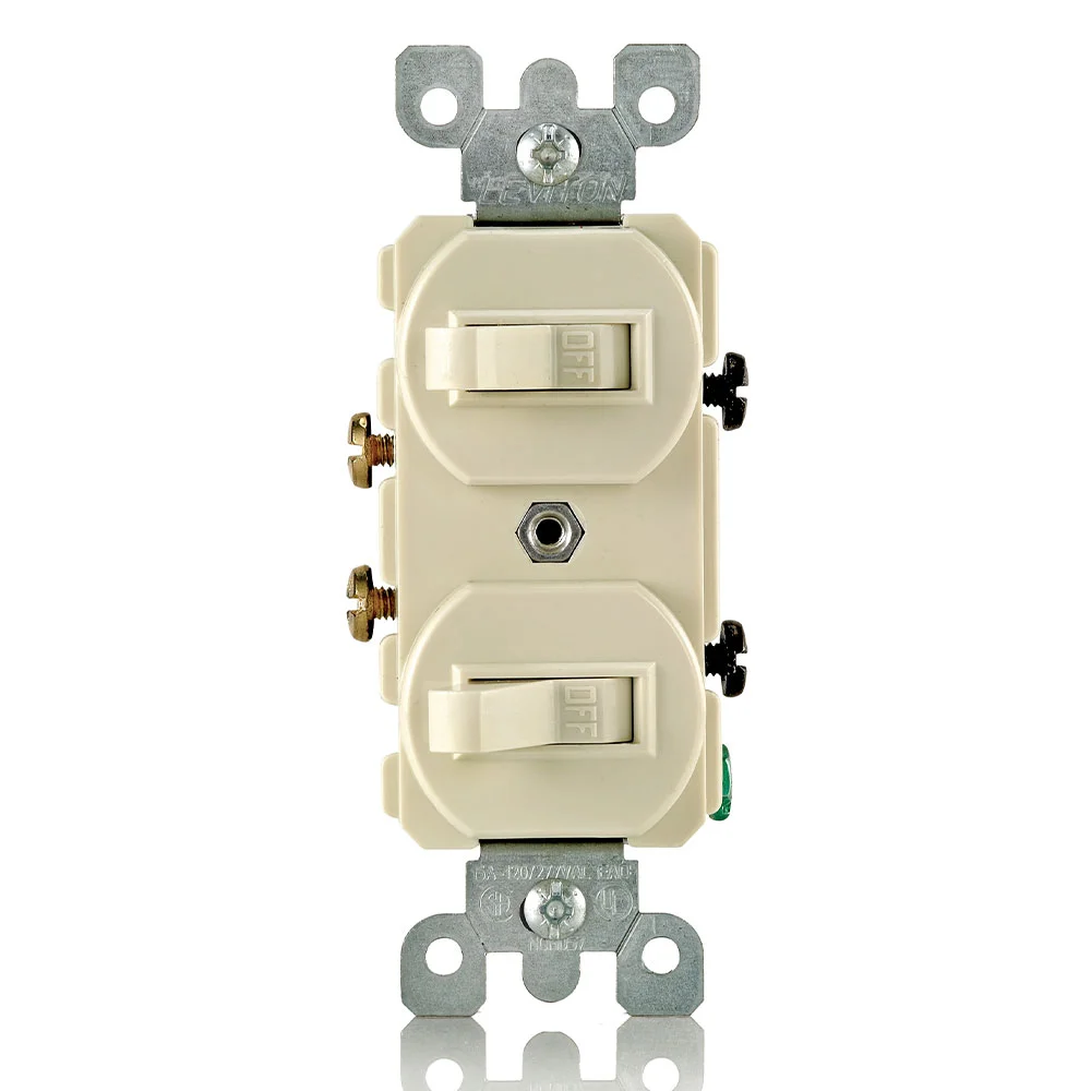 Duplex Combination Switch, 120/277 VAC/12 A/1/2 HP at 120 VAC, 1 Pole